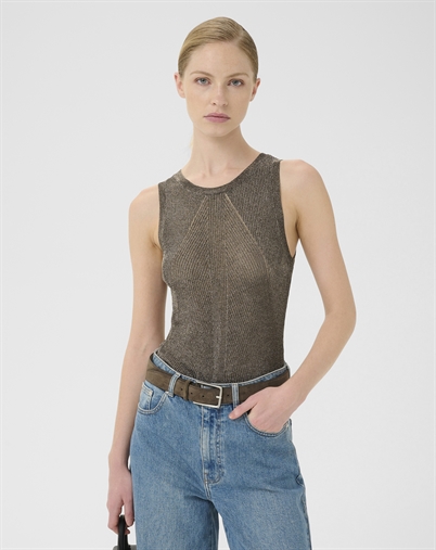 Gestuz - GZSilvi Tank Top - Warm Grey Metallic